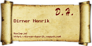 Dirner Henrik névjegykártya
